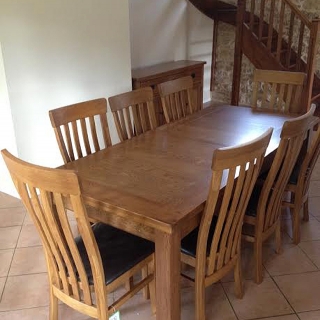 Rustic Oak extending table and chairs