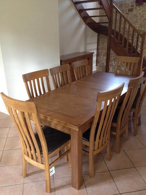 Rustic Oak extending table and chairs