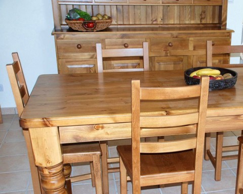 Premier thick top table with 6’ spice rack dresser