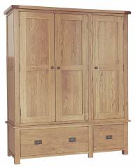 Rustic Oak Triple Wardrobe
