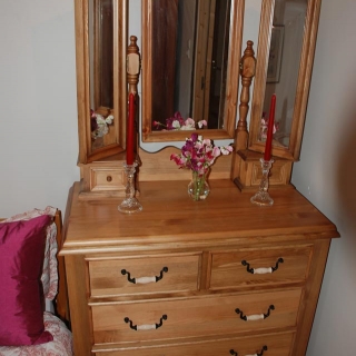 Three way mirror.