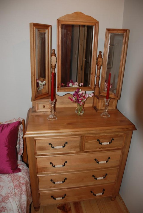 Three way mirror.