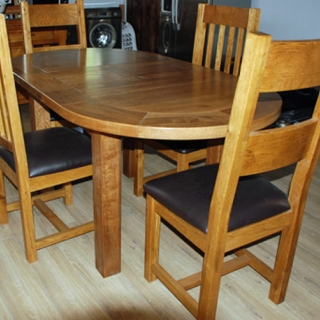 New Rustic Oak “D” extending table