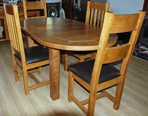 New Rustic Oak “D” extending table