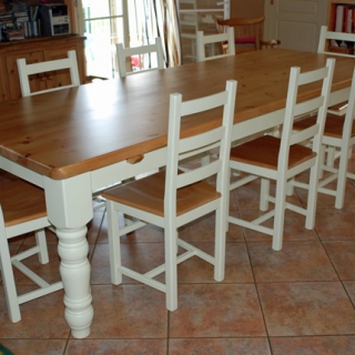 Painted 9’ Thick top Table