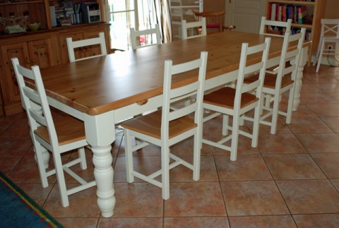Painted 9’ Thick top Table