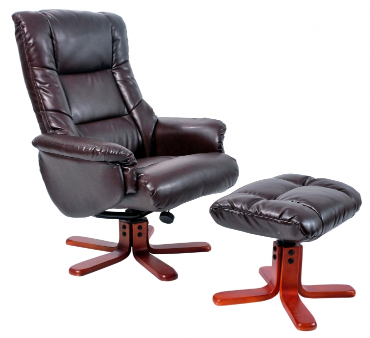 Narbonne bonded leather recliner hazelnut