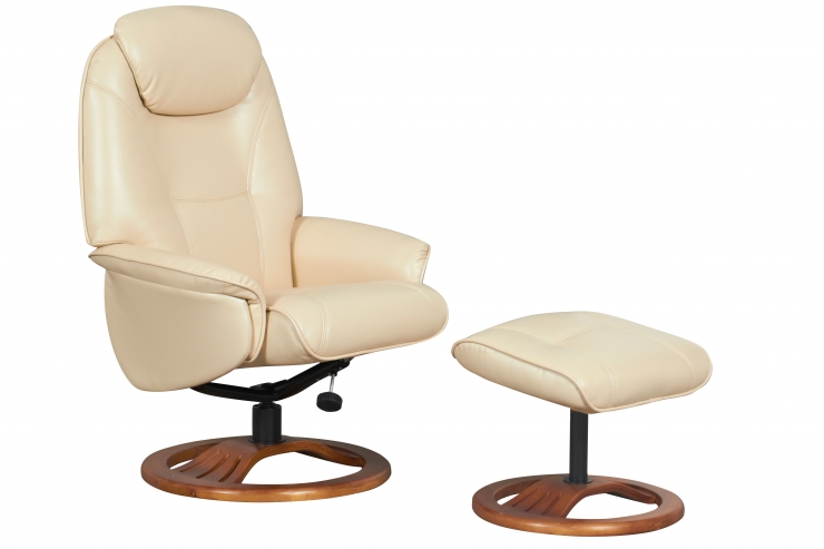 Royan leather recliner chair cream (2)
