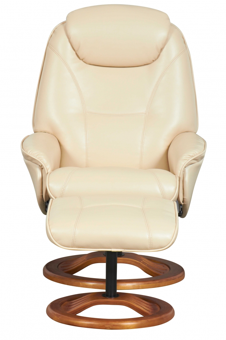 Royan leather recliner chair cream (3)