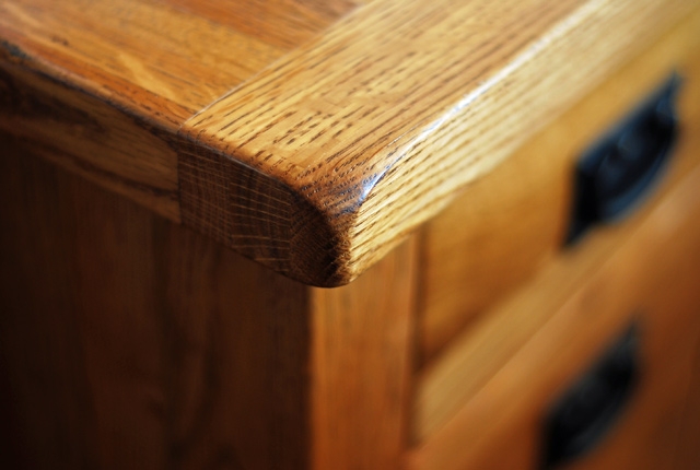 Rustic Oak 3 Drawer Bedside