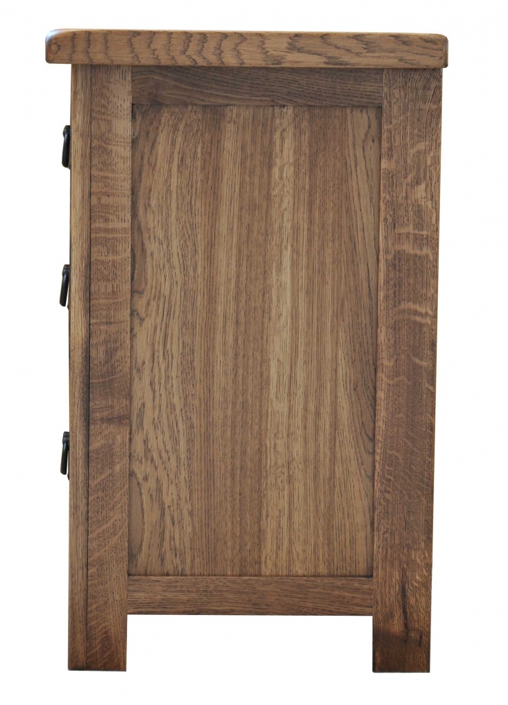 Rustic 3 Drawer High Bedside