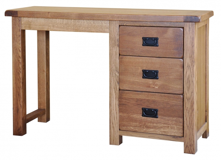 Rustic Oak Single Pedestal Dressing Table